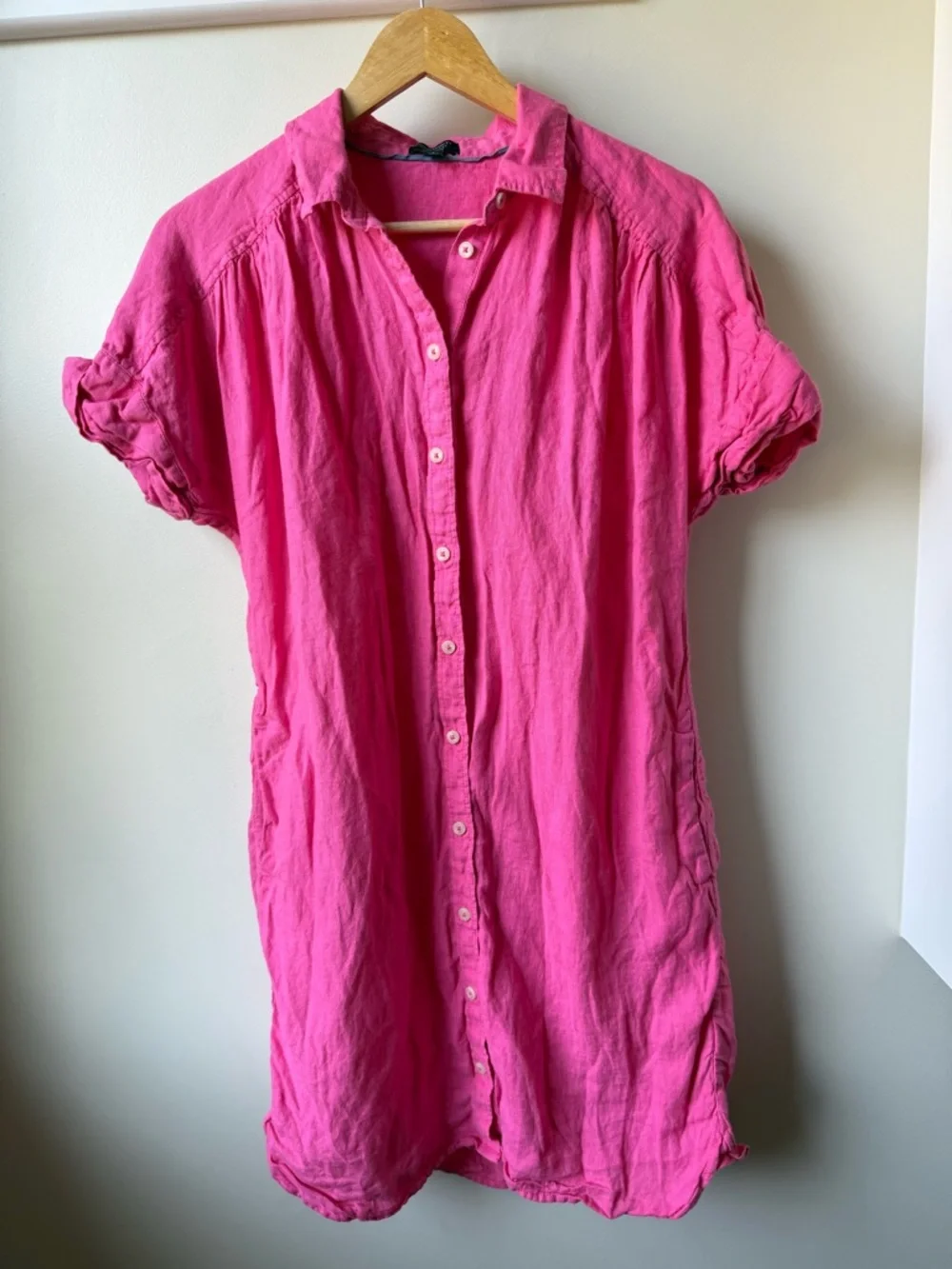 J CREW Baird McNutt Relaxed Fit Irish‎ linen Shirtdress Dress Summer Coastal S